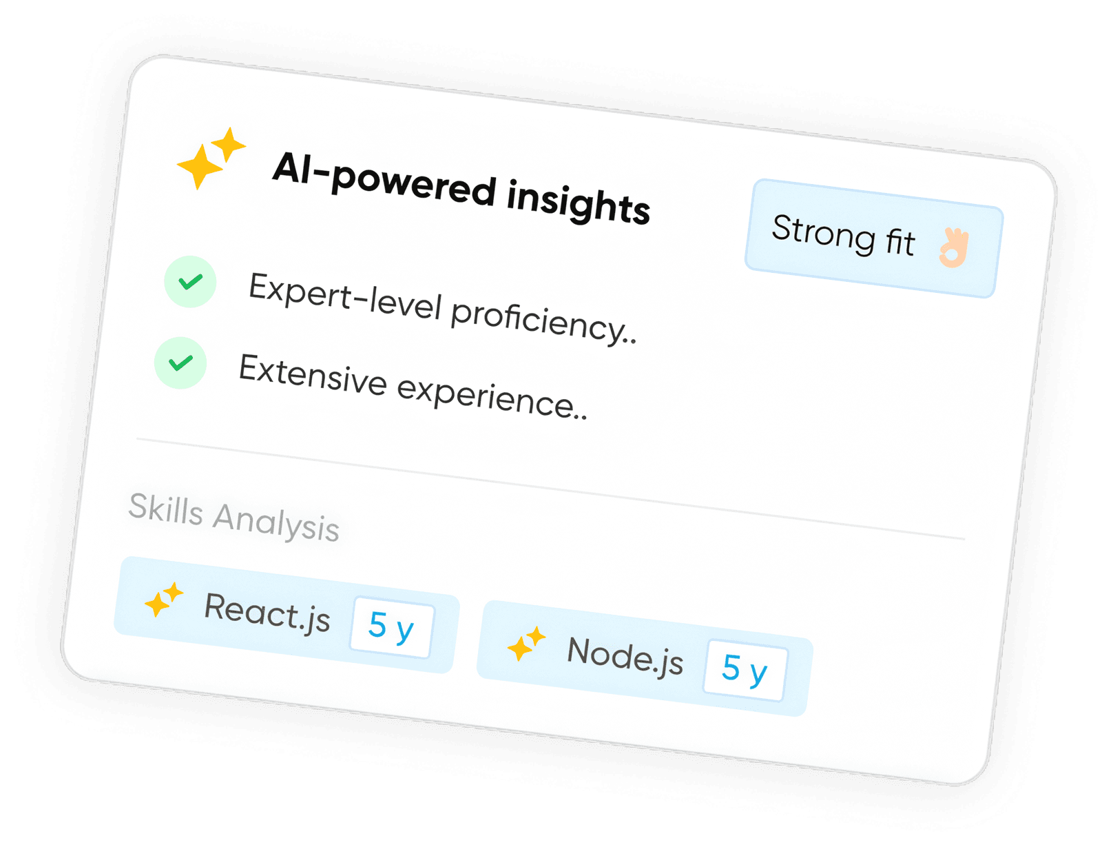AI-powered candidate insights card